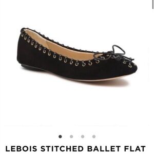 Karl Lagerfeld Black Lace-Up Suede Ballet Flats